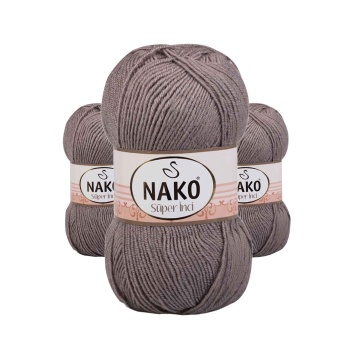 3 Adet Süper İnci El Örgü İpi 100 gr Vizon 2000