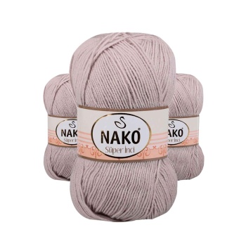 3 Adet Süper İnci El Örgü İpi 100 gr Pembeli Gri 3079