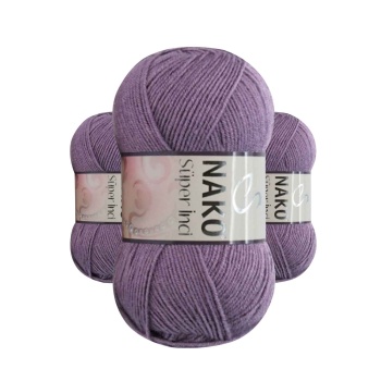 3 Adet Süper İnci El Örgü İpi 100 gr Açık Mürdüm 6684