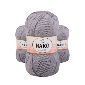 3 Adet Süper İnci El Örgü İpi 100 gr Gri 11538