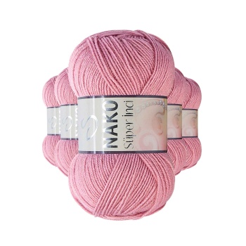 5 Adet Süper İnci El Örgü İpi 100 gr Gül Kurusu 275