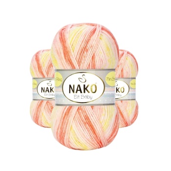 3 Adet Mini Batik Bebe El Örgü İpi Turuncu Sarı 32430