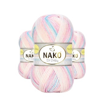 3 Adet Mini Batik Bebe El Örgü İpi Pembe Turkuaz 32431