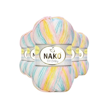 5 Adet Mini Batik Bebe El Örgü İpi Gökkuşağı 32428