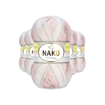 5 Adet Mini Batik Bebe El Örgü İpi Kahveli Pembe 32463