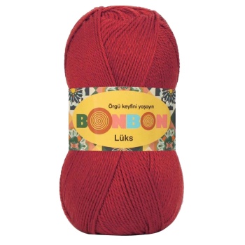 Lüks Patik İpi Yünü Koyu Kırmızı 98676