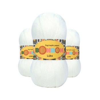 3 Adet Lüks Patik İpi Yünü Beyaz 98200