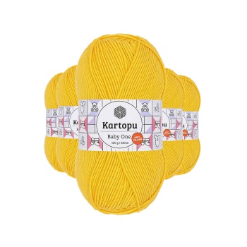 5 Adet Baby One Tüylenmeyen El Örgü İpi Yünü Sarı K154