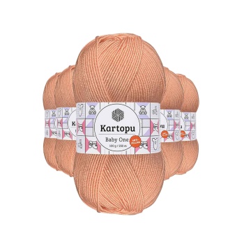 5 Adet Baby One Tüylenmeyen El Örgü İpi Yünü Yavruağzı K253