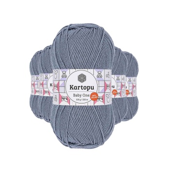 5 Adet Baby One Tüylenmeyen El Örgü İpi Yünü Jeans Mavi K571