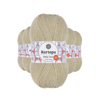 5 Adet Baby One Tüylenmeyen El Örgü İpi Yünü Bej K861