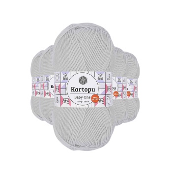 5 Adet Baby One Tüylenmeyen El Örgü İpi Yünü Alaska Gri K992