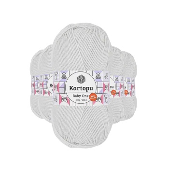 5 Adet Baby One Tüylenmeyen El Örgü İpi Yünü Gümüş Gri K993