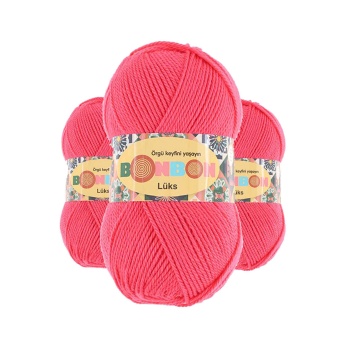 3 Adet Lüks Patik İpi Yünü Mercan 98299