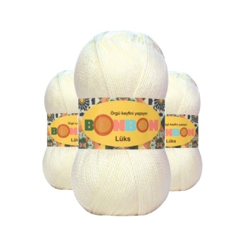 3 Adet Lüks Patik İpi Yünü Ekru 98300