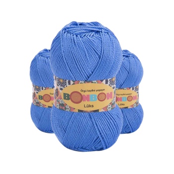 3 Adet Lüks Patik İpi Yünü Denim Mavi 98339