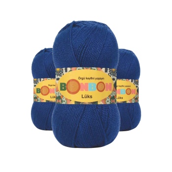 3 Adet Lüks Patik İpi Yünü Saks Mavi 98488