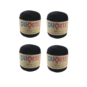 4 Adet Flo Nubuk Kadife Çanta Şapka Aksesuar İpi Siyah