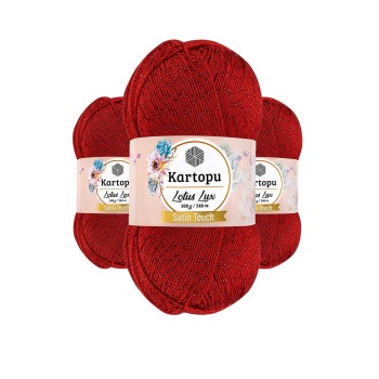 3 Adet Lotus Lux Bikini Büstiyer Bluz Simli Örgü İpi K165 Kırmızı