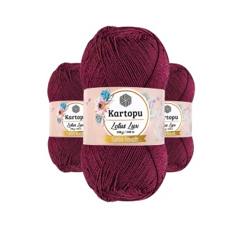 3 Adet Lotus Lux Bikini Büstiyer Bluz Simli Örgü İpi K747 Vişne