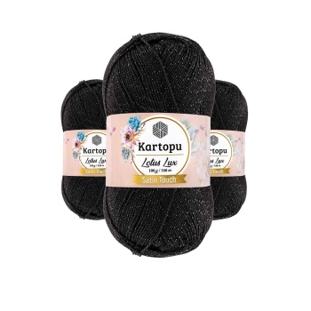 3 Adet Lotus Lux Bikini Büstiyer Bluz Simli Örgü İpi K940 Siyah