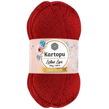 Lotus Lux Bikini Büstiyer Bluz Simli Örgü İpi K165 Kırmızı