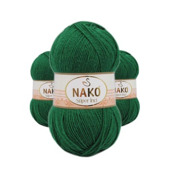 3 Adet Süper İnci El Örgü İpi 100 gr Yeşil 10026