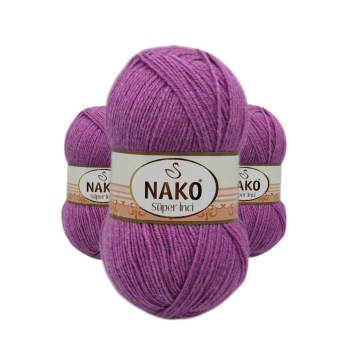 3 Adet Süper İnci El Örgü İpi 100 gr Eflatun 23315