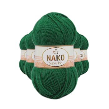 5 Adet Süper İnci El Örgü İpi 100 gr Yeşil 10026