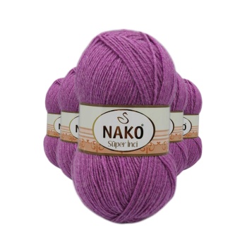 5 Adet Süper İnci El Örgü İpi 100 gr Eflatun 23315