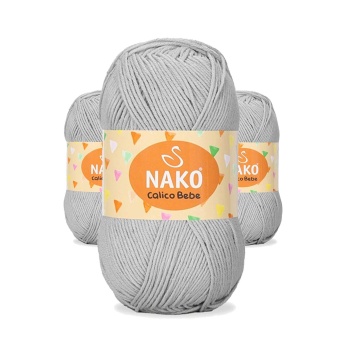 3 Adet Calico Bebe Pamuklu Bebek Ve Battaniye Örgü Ipi 2549 Çelik Gri