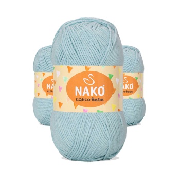 3 Adet Calico Bebe Pamuklu Bebek Ve Battaniye Örgü Ipi 6191 Buz Mavi