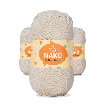 3 Adet Calico Bebe Pamuklu Bebek Ve Battaniye Örgü Ipi 10889 Ten