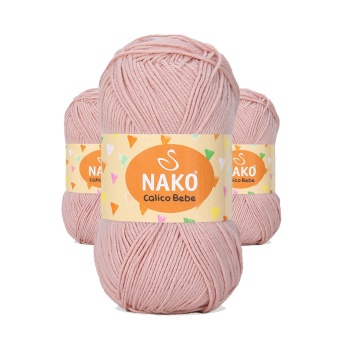 3 Adet Calico Bebe Pamuklu Bebek Ve Battaniye Örgü Ipi 13283 Pudra