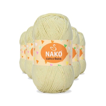 5 Adet Calico Bebe Pamuklu Bebek Ve Battaniye Örgü Ipi 2372 Açık Sarı