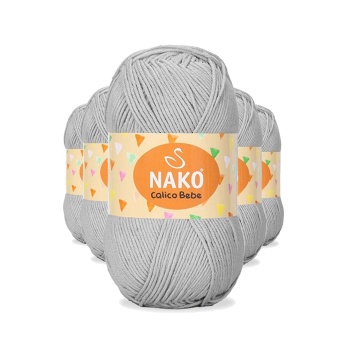 5 Adet Calico Bebe Pamuklu Bebek Ve Battaniye Örgü Ipi 2549 Çelik Gri