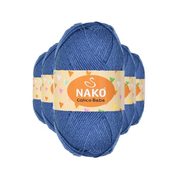 5 Adet Calico Bebe Pamuklu Bebek Ve Battaniye Örgü Ipi 2859 Denim Mavi
