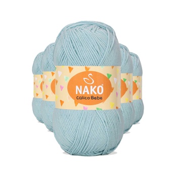 5 Adet Calico Bebe Pamuklu Bebek Ve Battaniye Örgü Ipi 6191 Buz Mavi