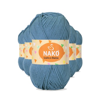 5 Adet Calico Bebe Pamuklu Bebek Ve Battaniye Örgü Ipi 6674 Petrol