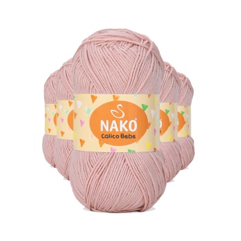 5 Adet Calico Bebe Pamuklu Bebek Ve Battaniye Örgü Ipi 13283 Pudra