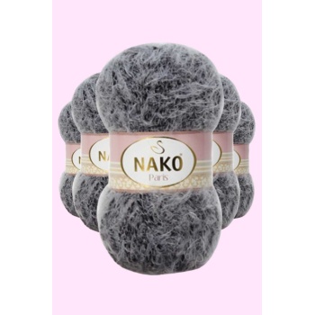 5 Adet Paris El Örgü ipi Yünü Gri Siyah 21305