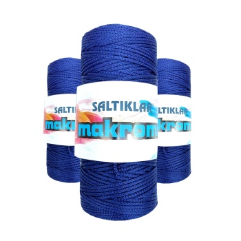 3 Adet Polyester Makrome İpi 370 Lacivert 100 gr