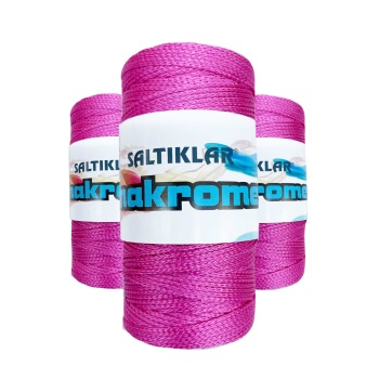 3 Adet Polyester Makrome İpi 1538 Fuşya 100 gr