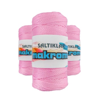 3 Adet Polyester Makrome İpi 1545 Pembe 100 gr