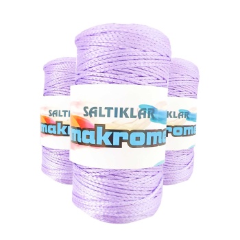 3 Adet Polyester Makrome İpi 3200 Lila 100 gr