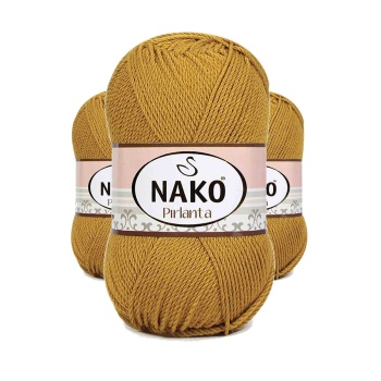 3 Adet Pırlanta Amigurumi El Örgü İpi Yünü Altın 6706