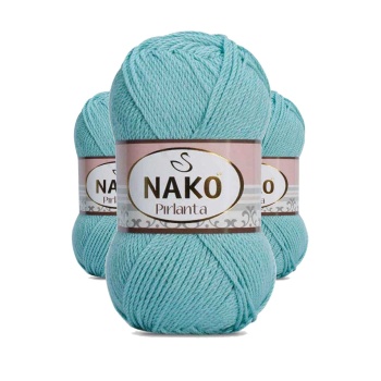 3 Adet Pırlanta Amigurumi El Örgü İpi Yünü Su Yeşili 1297