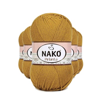 5 Adet Pırlanta Amigurumi El Örgü İpi Yünü Altın 6706