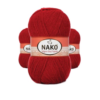 3 Adet Süper İnci El Örgü İpi 100 gr Koyu Kırmızı 1175