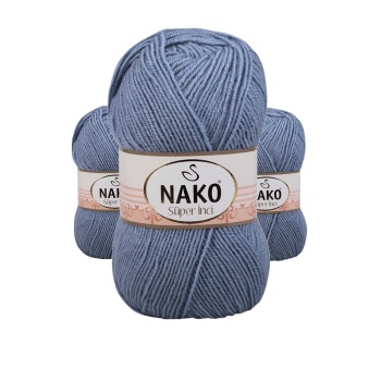 3 Adet Süper İnci El Örgü İpi 100 gr Kot Mavi 1986